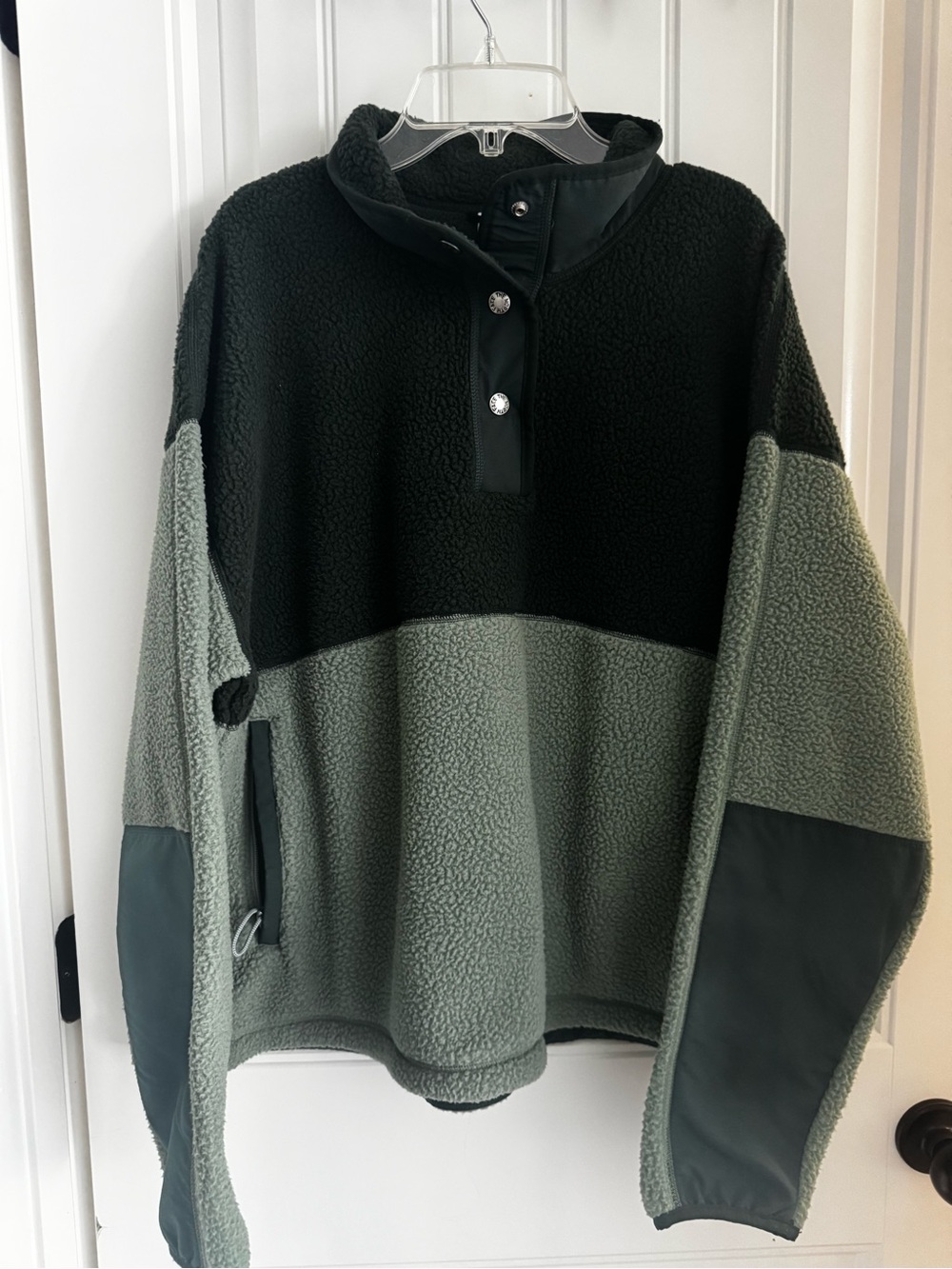 The North Face Cragmont Fleece Pullover Women XL Green Black 1/4 Snap